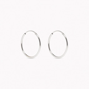 White Gold Hoops 18mm - Sonia Fashion Edge