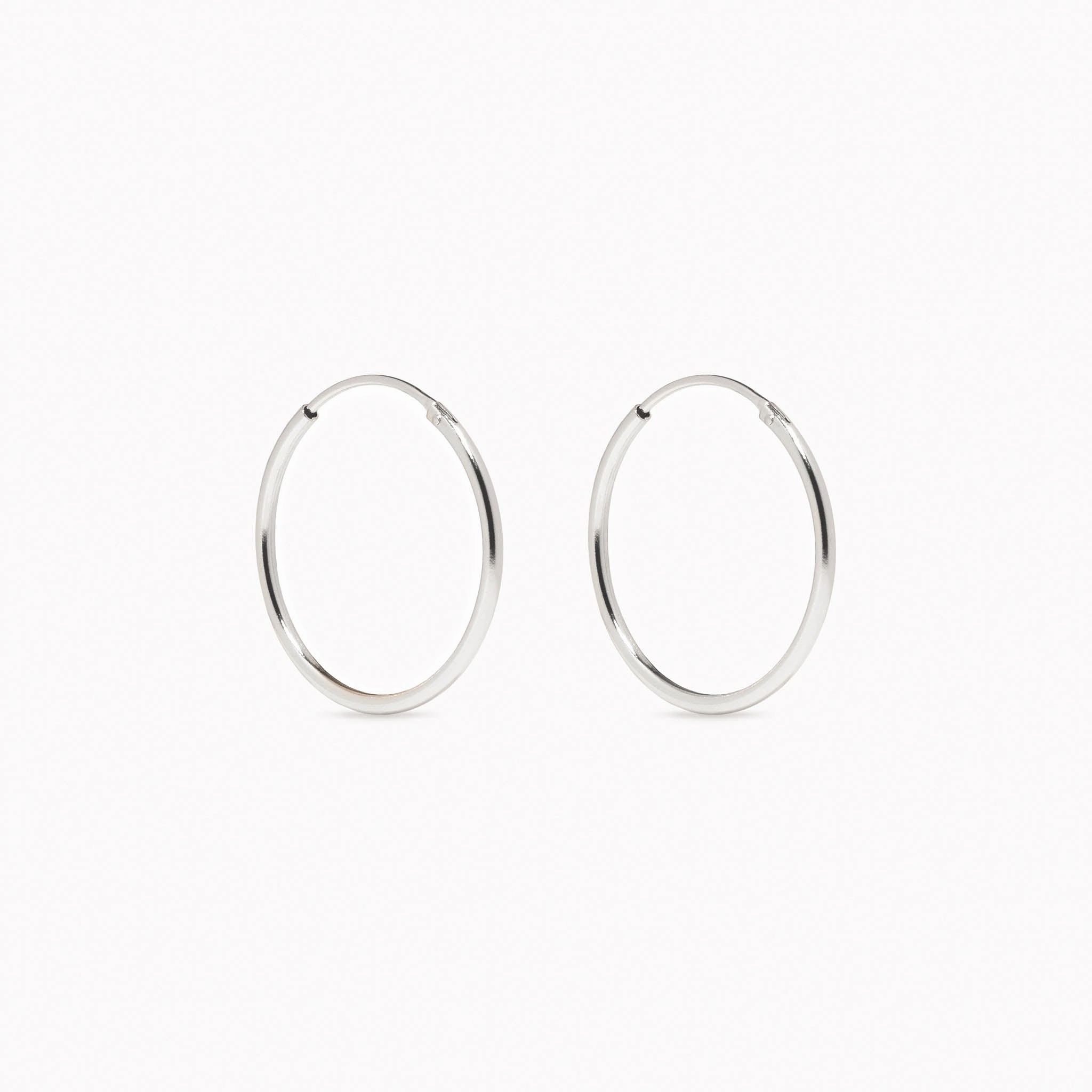 White Gold Hoops 18mm - Sonia Fashion Edge