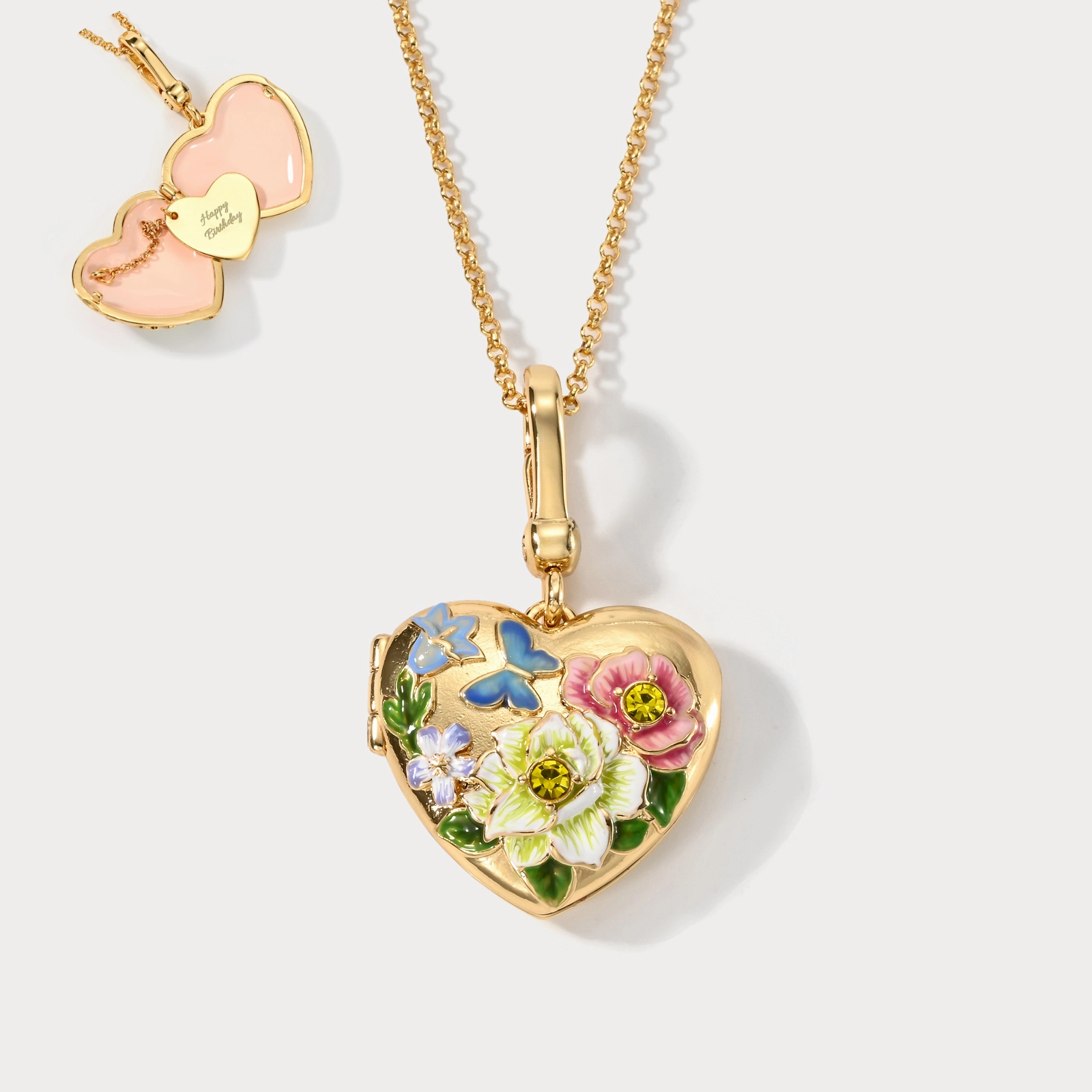 Flower Heart Shaped Locket Necklace Superior Ornament Beautifying Adornment