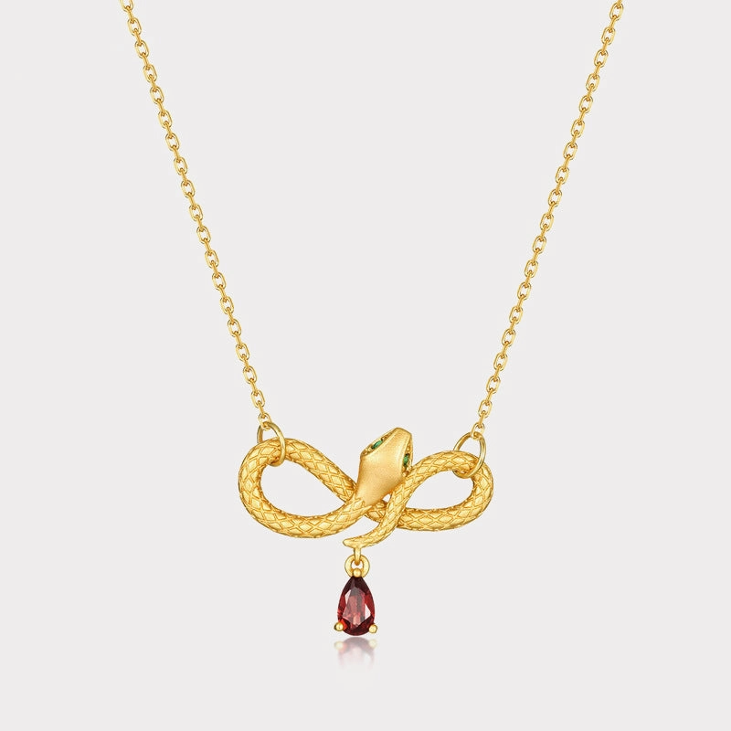 Snake Zodiac Necklace Minimal Daywear