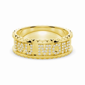 Custom Signature "I ? U MOM" Wedding Band Unique Detail Timeless Detailing