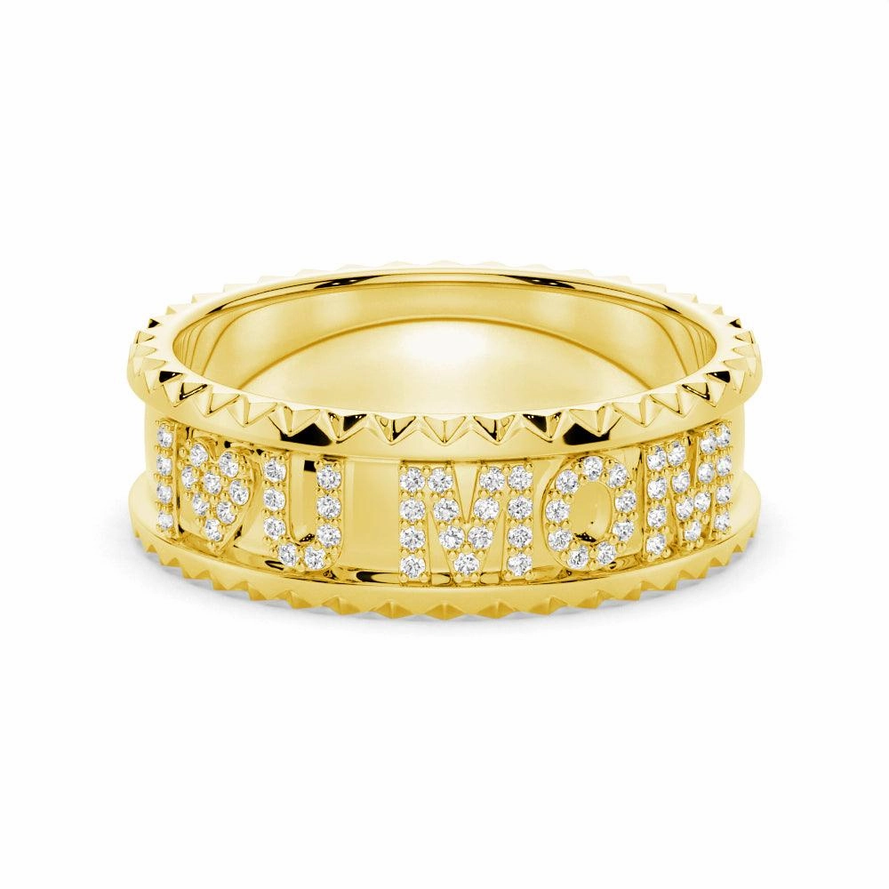 Custom Signature "I ? U MOM" Wedding Band Party Style