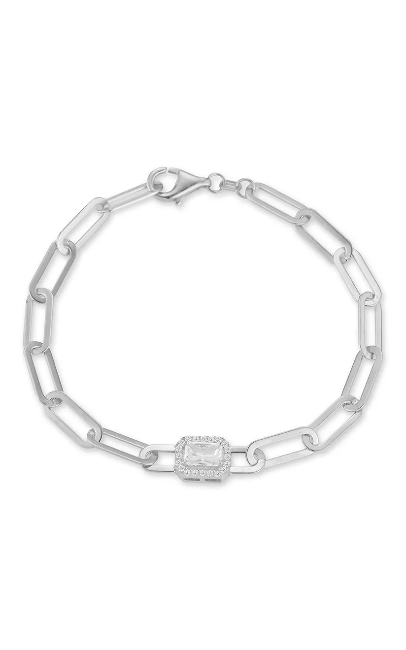 Esteemed Selection CZ Paperclip Link Bracelet