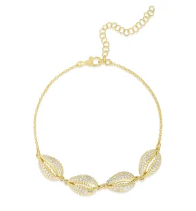 Artistic Flair Celestial Combinations CZ Pav?? Shell Bracelet