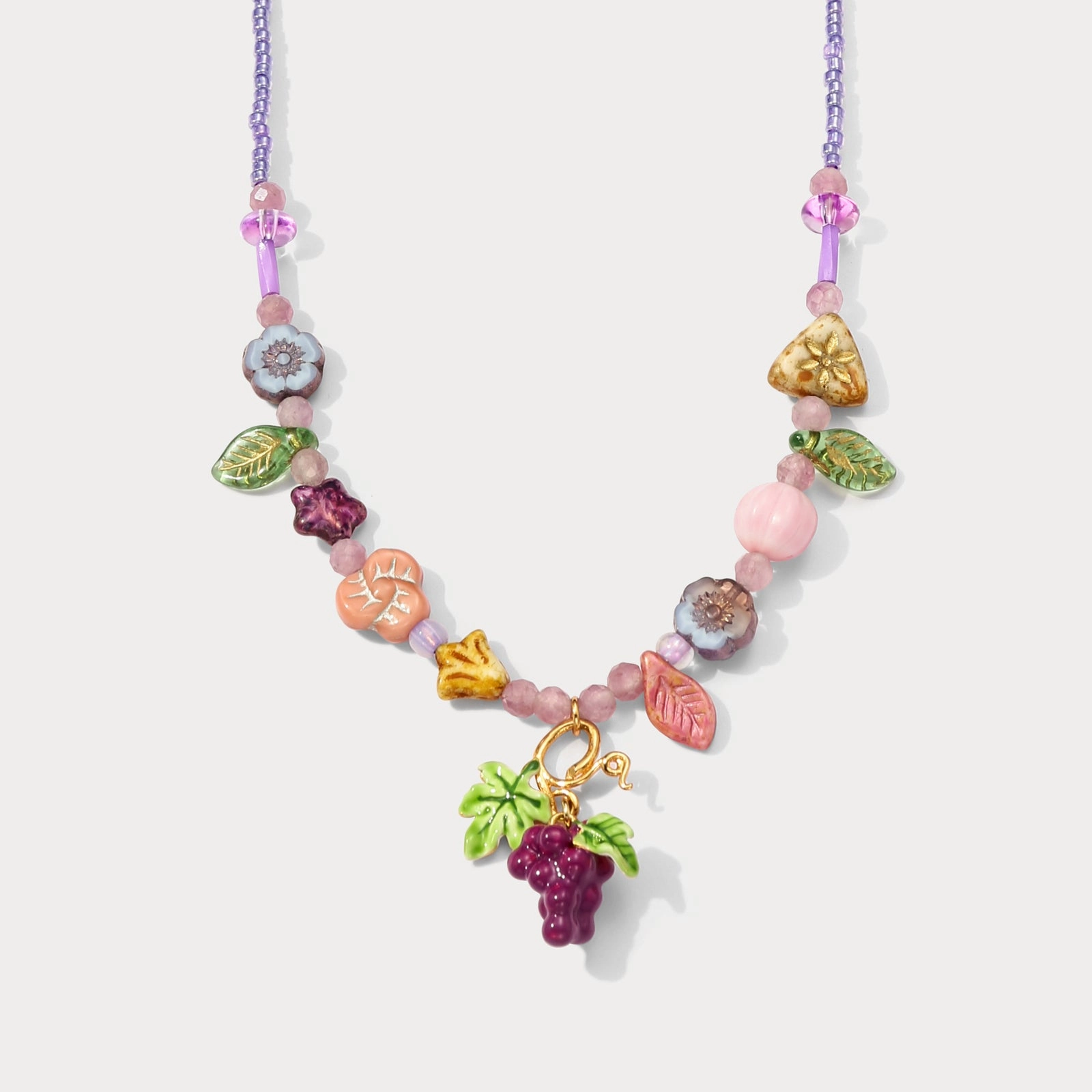 Czech Bead Grape Necklace Unique Piece