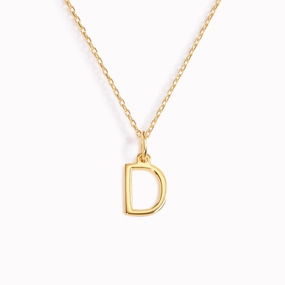 Vibrant Jewelry Craftwork Handmade Shine D Necklace / Gold Initial Necklace