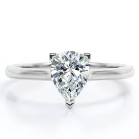Classic 1 Carat Pear Cut Moissanite Solitaire Engagement Ring Vibrant Jewelry Look Chic Highlight