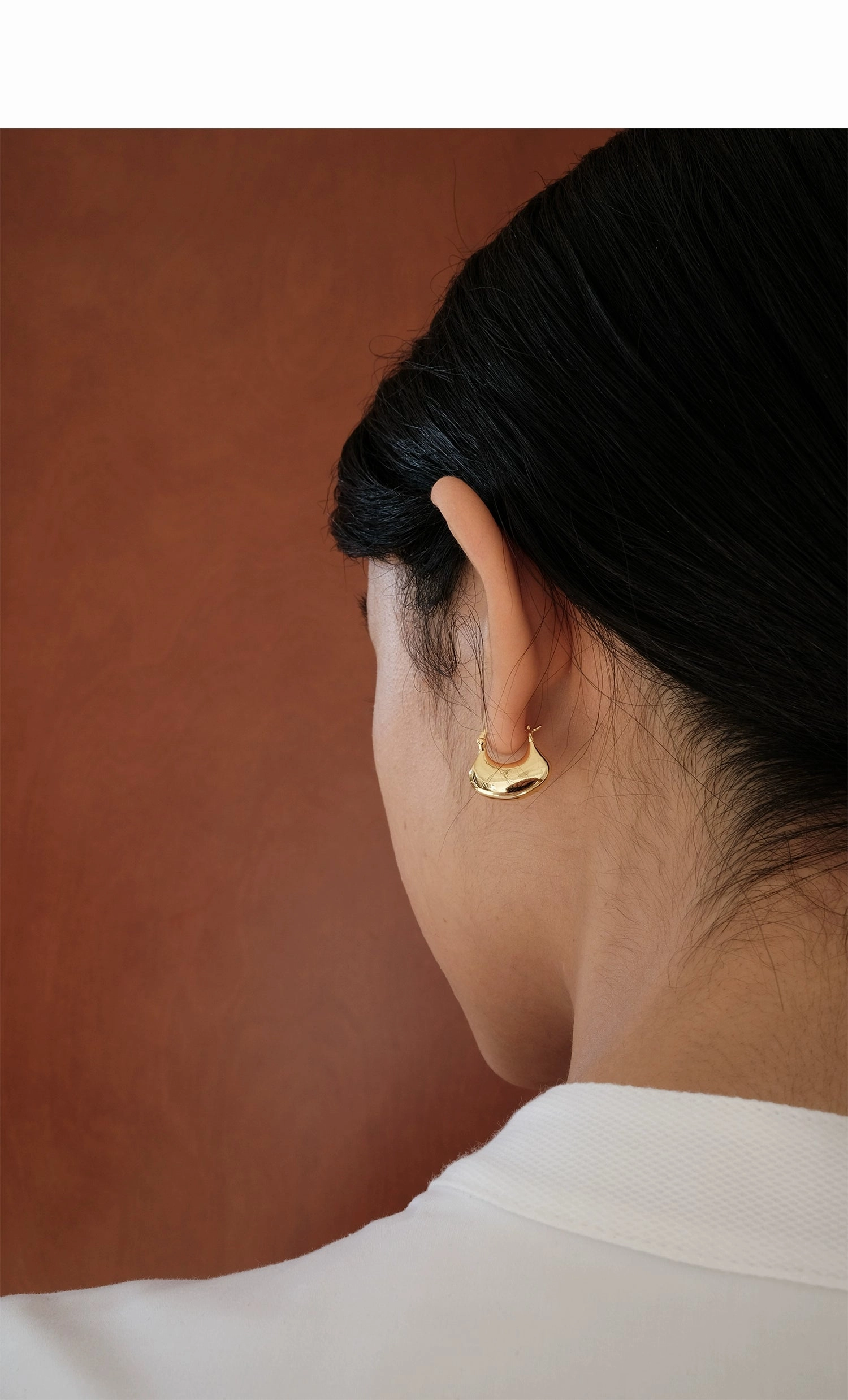 Refined Finish Ginkgo Hoop Earrings Gold & Silver 2 Sizes