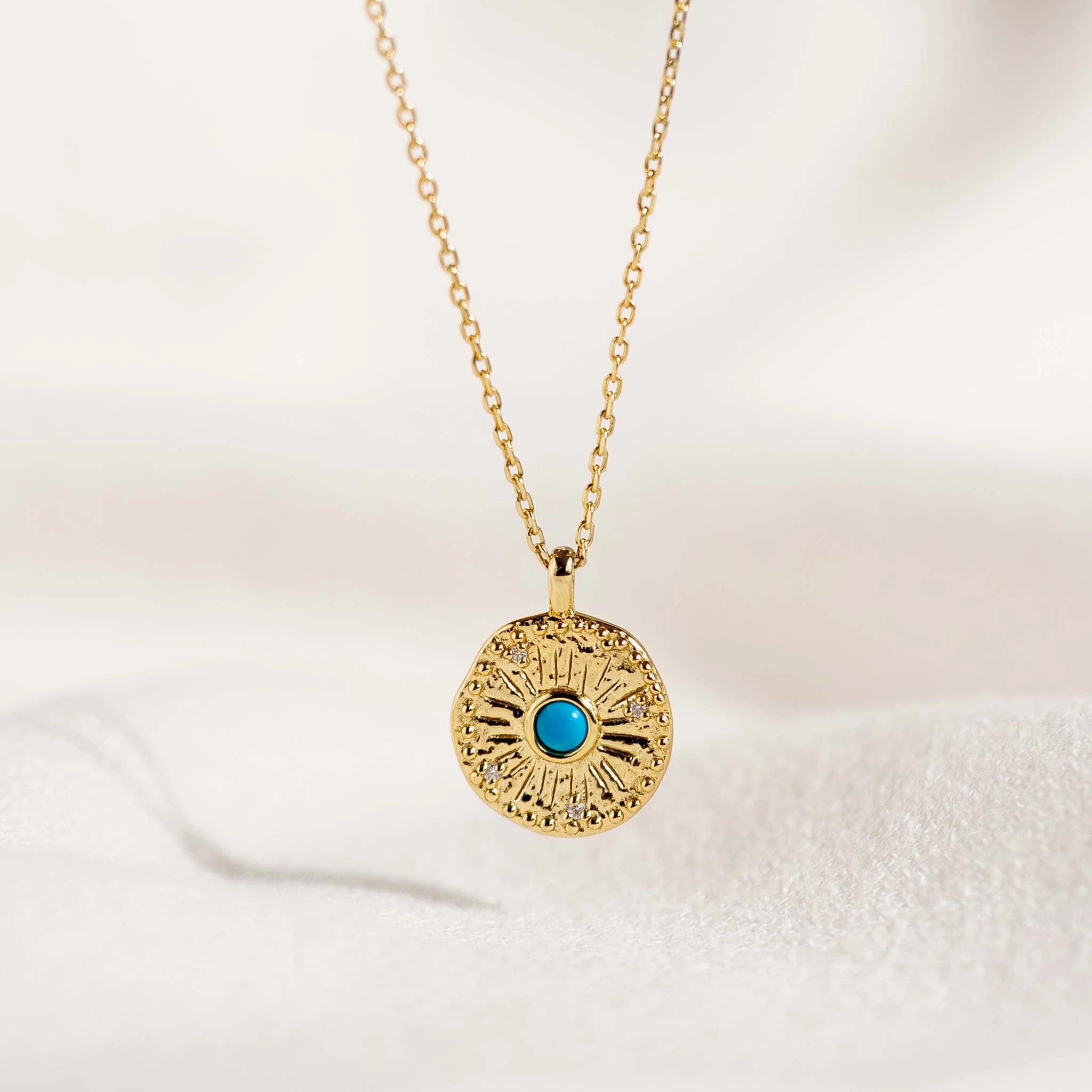 Vibrant Glow Gold Coin Necklace - Odina