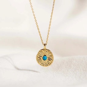 Vibrant Glow Gold Coin Necklace - Odina