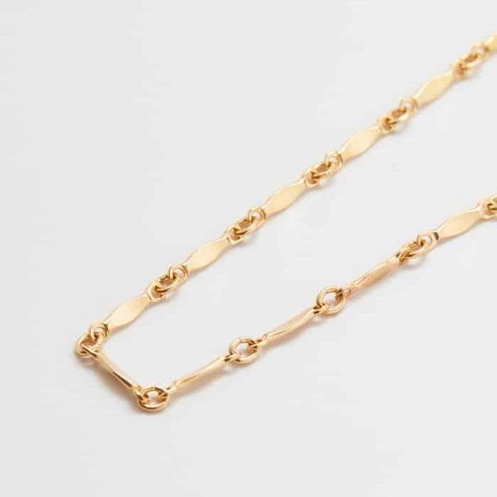 Perfect Sparkle Polished Detail Gold Chain Link Necklace