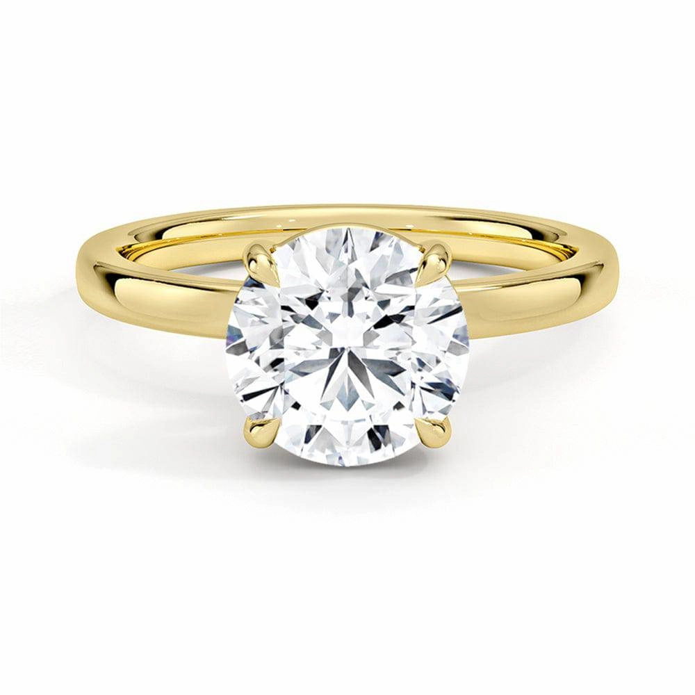 Classic Round Solitaire Brilliant Moissanite Engagement Ring Chic Glance Style Statement