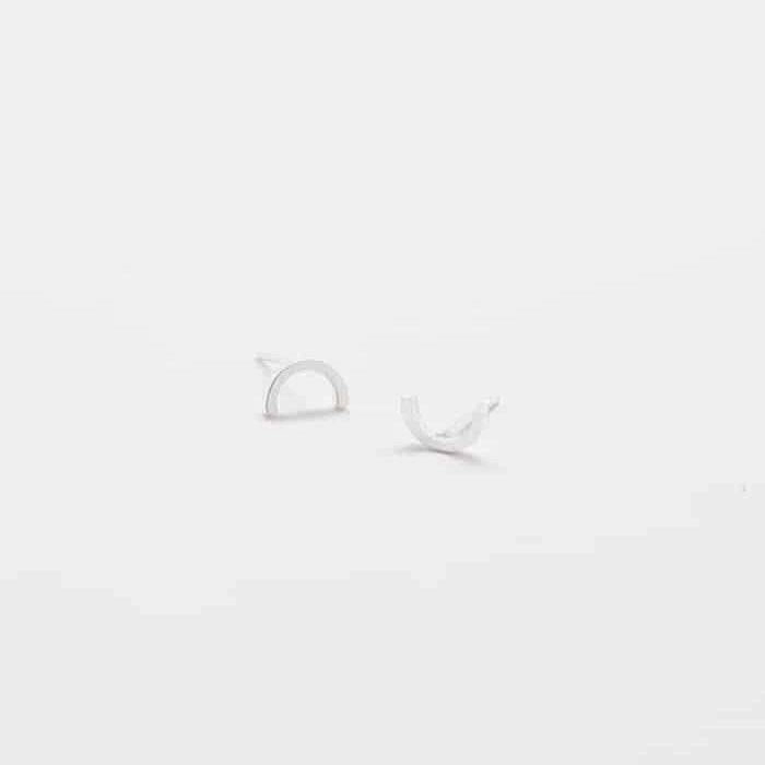 Silver Mini Arc Stud Earrings Bold Edge