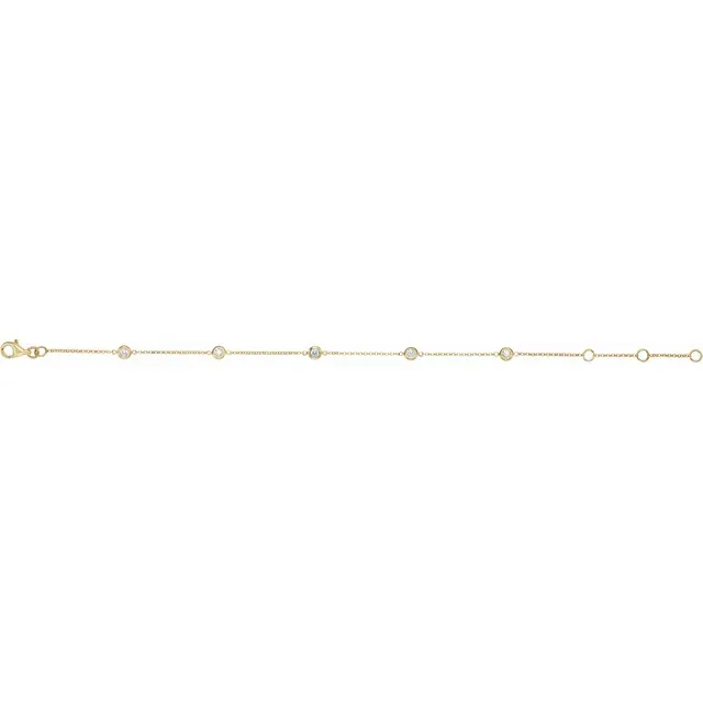 Subtle Sparkle 14K Yellow 1/4 CTW Diamond Bezel-Set 5-Station Bracelet