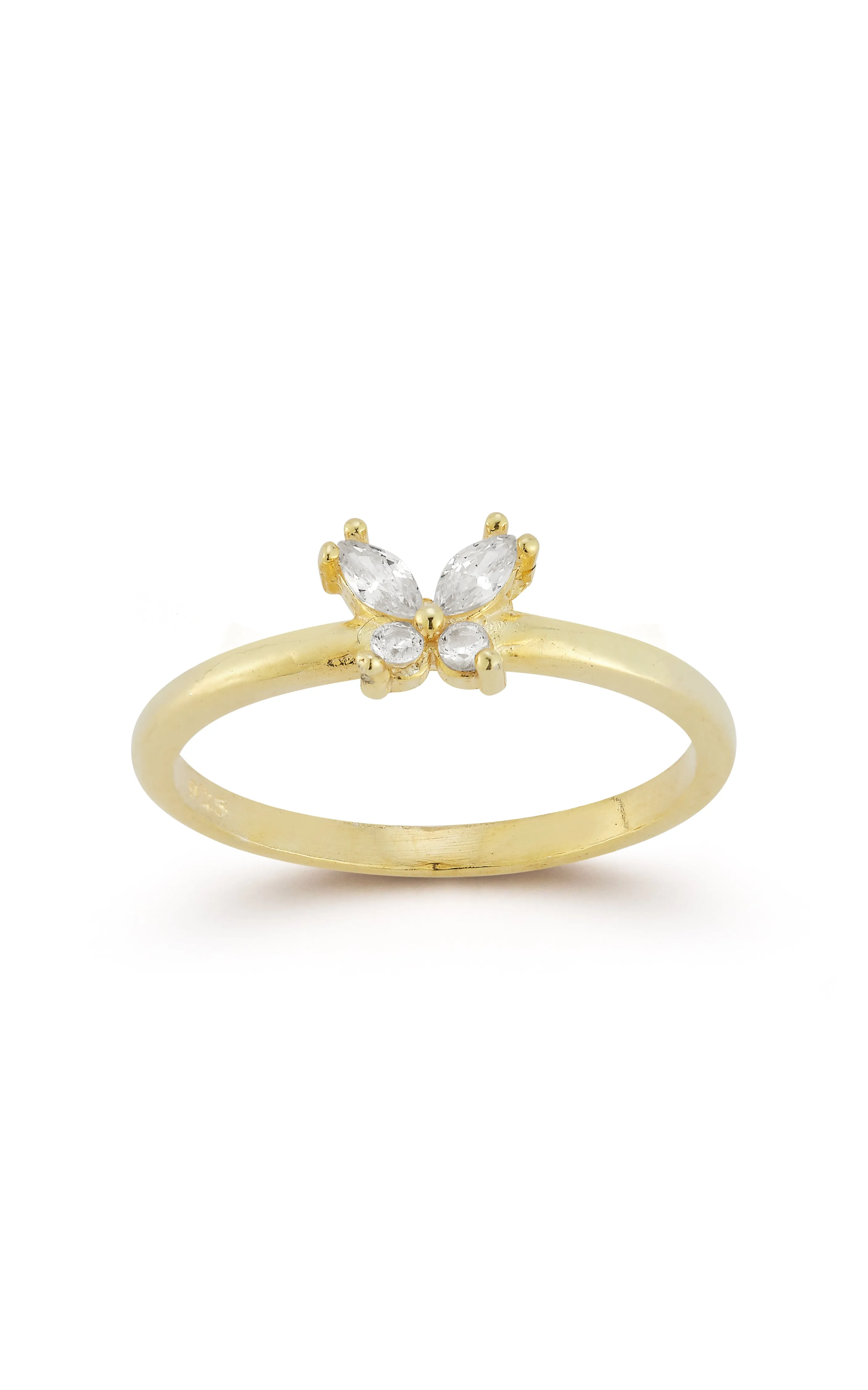 Formal Style Classic Appeal Dainty CZ Butterfly Ring