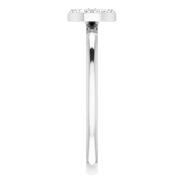 Platinum 1/5 CTW Diamond Stackable Cluster Ring Understated Style Warm Finish