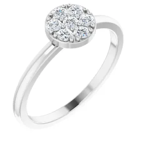 Platinum 1/5 CTW Diamond Stackable Cluster Ring Giftable Jewelry Artistic Sign