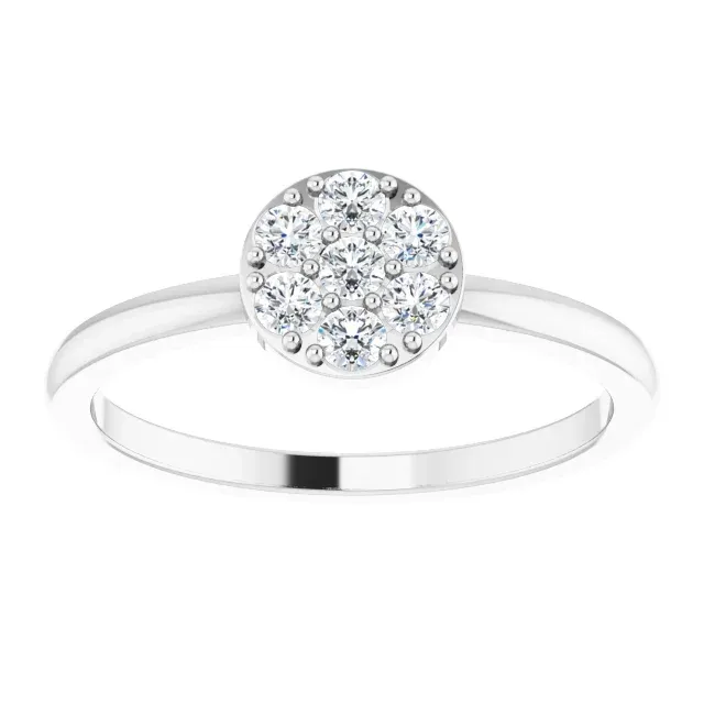 Simple Emblem Modern Motion Platinum 1/5 CTW Diamond Stackable Cluster Ring