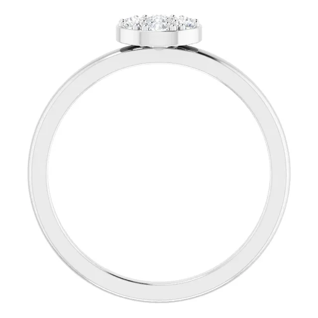 Minimalist Jewelry Platinum 1/5 CTW Diamond Stackable Cluster Ring