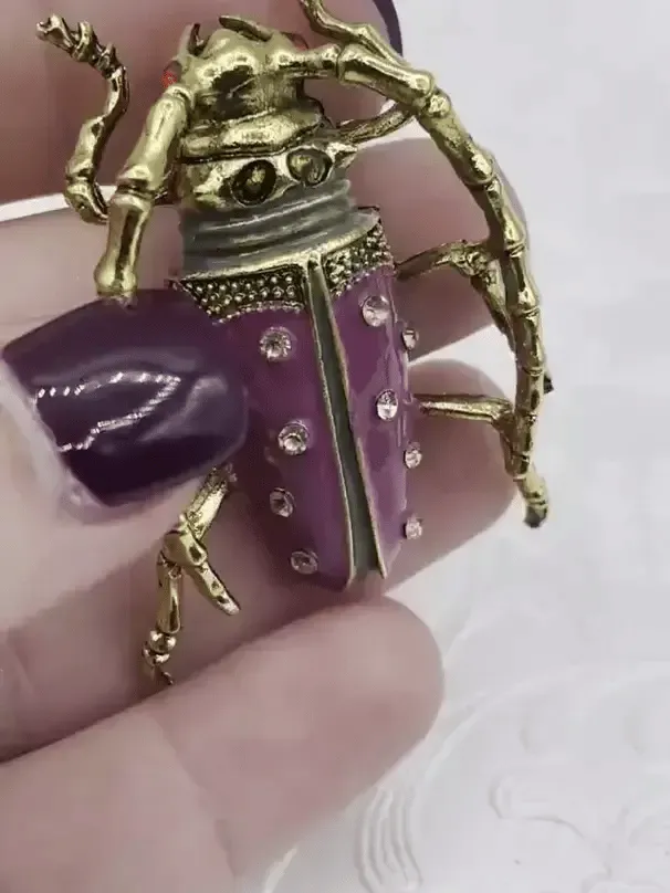 Beetle Charm/Pendant, Enamel Rhinestone Pendant, Gold 46mm Pendants, Insect Pendants,Bug Pendants, 3 colors Fast Ship Exclusive Present