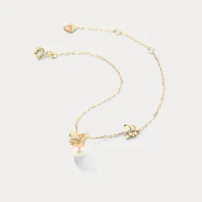 Dream Catching Butterfly Pearl Bracelet Gleaming Form Heirloom Feel