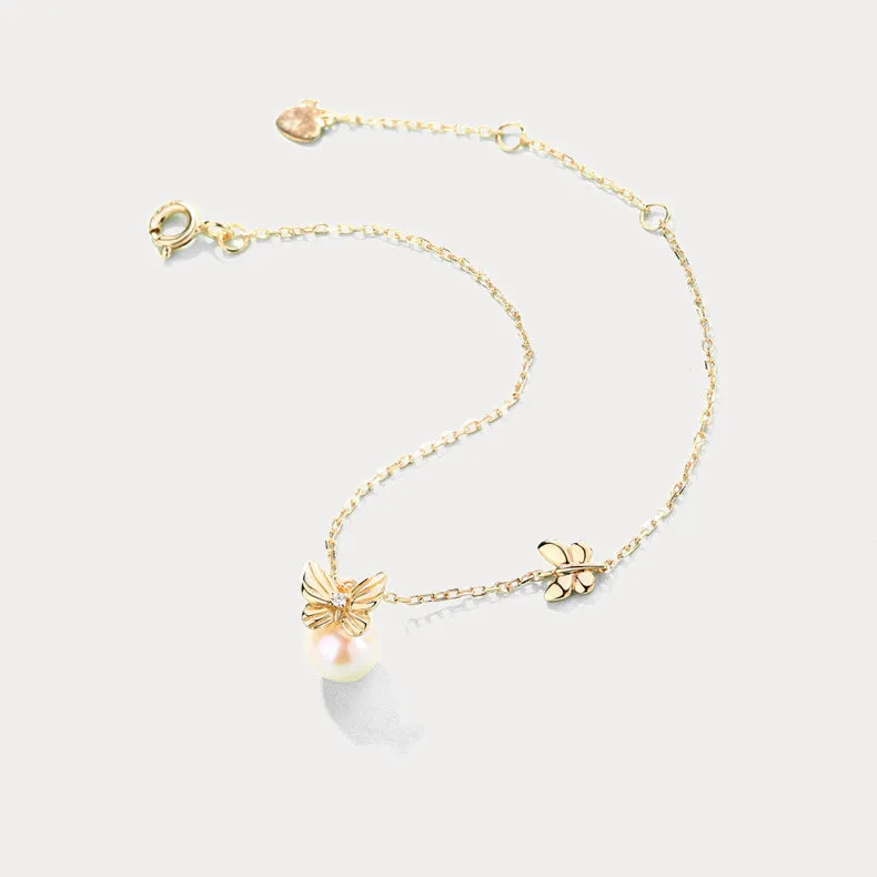 Dream Catching Butterfly Pearl Bracelet Statement Feature