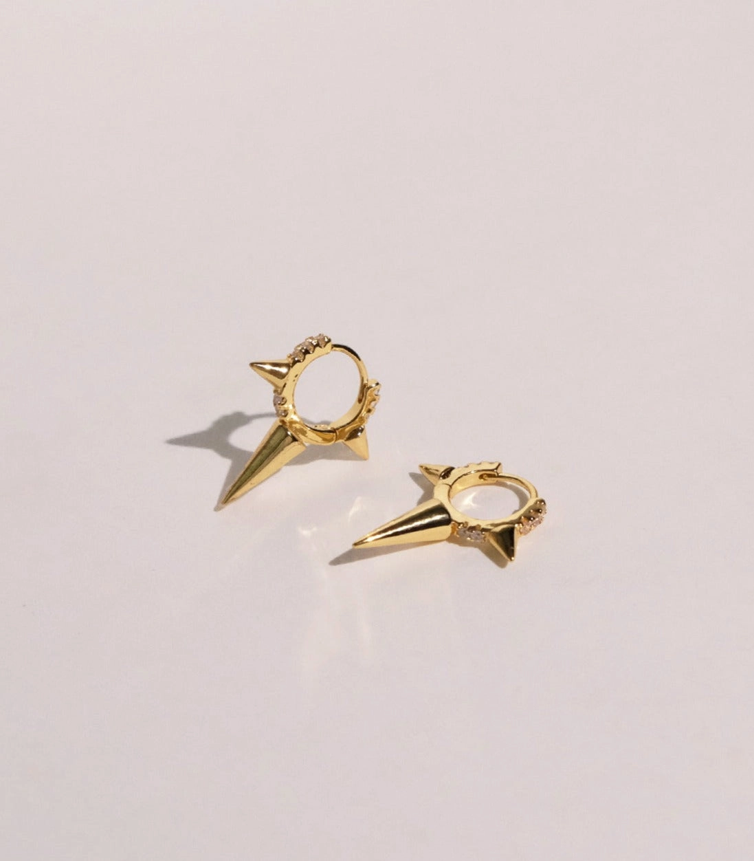 Dainty Cone Spike Hoop Earrings with Zirconia Gems Timeless Gems