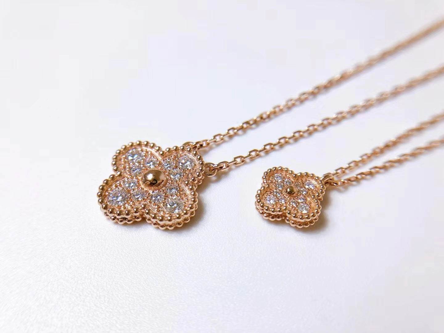 Minimalist Edge Statement Look Rosalee CZ Clover Necklace Sweet Motifs