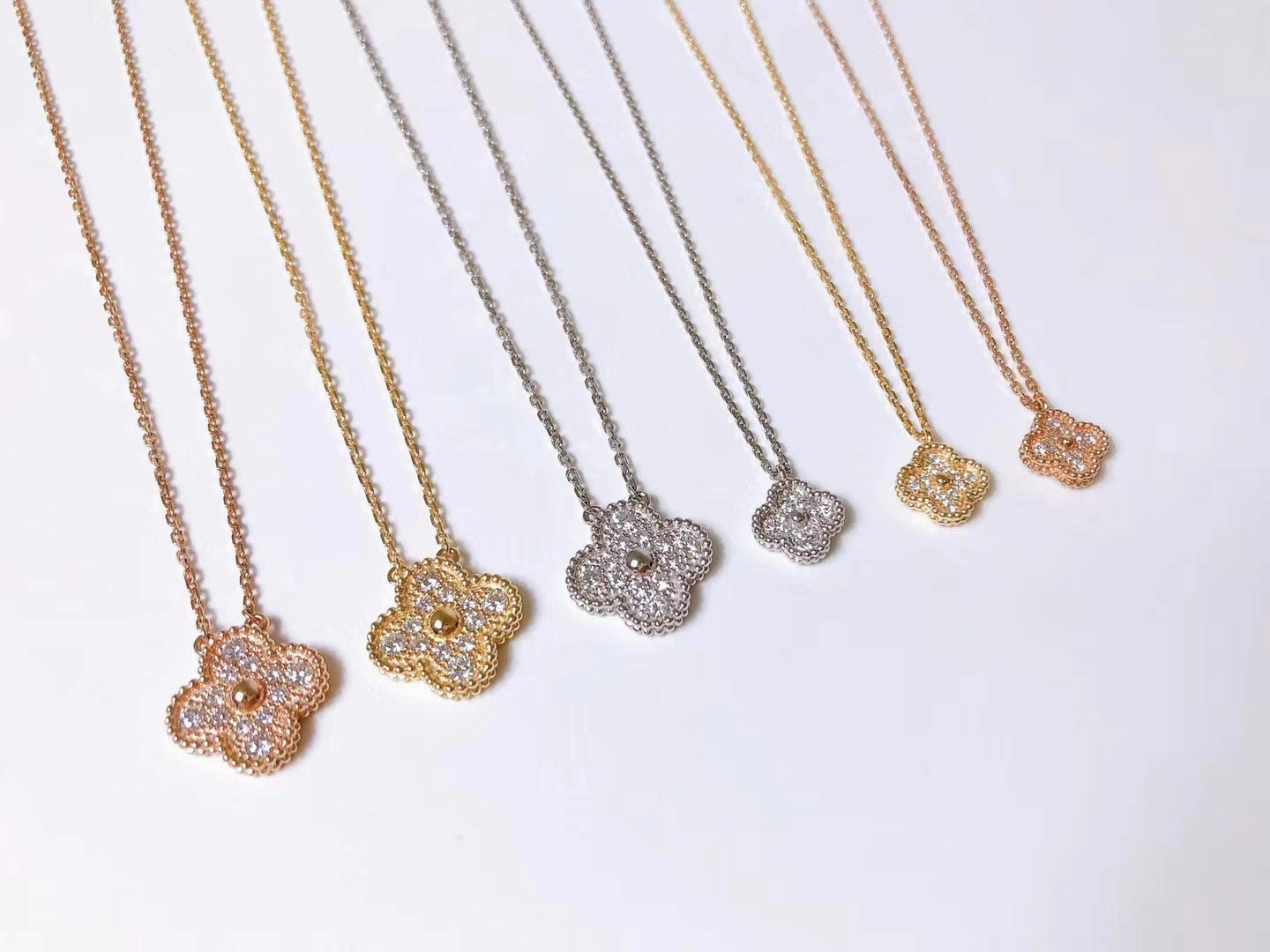 Rosalee CZ Clover Necklace Sweet Motifs Layered Design Everyday Glam