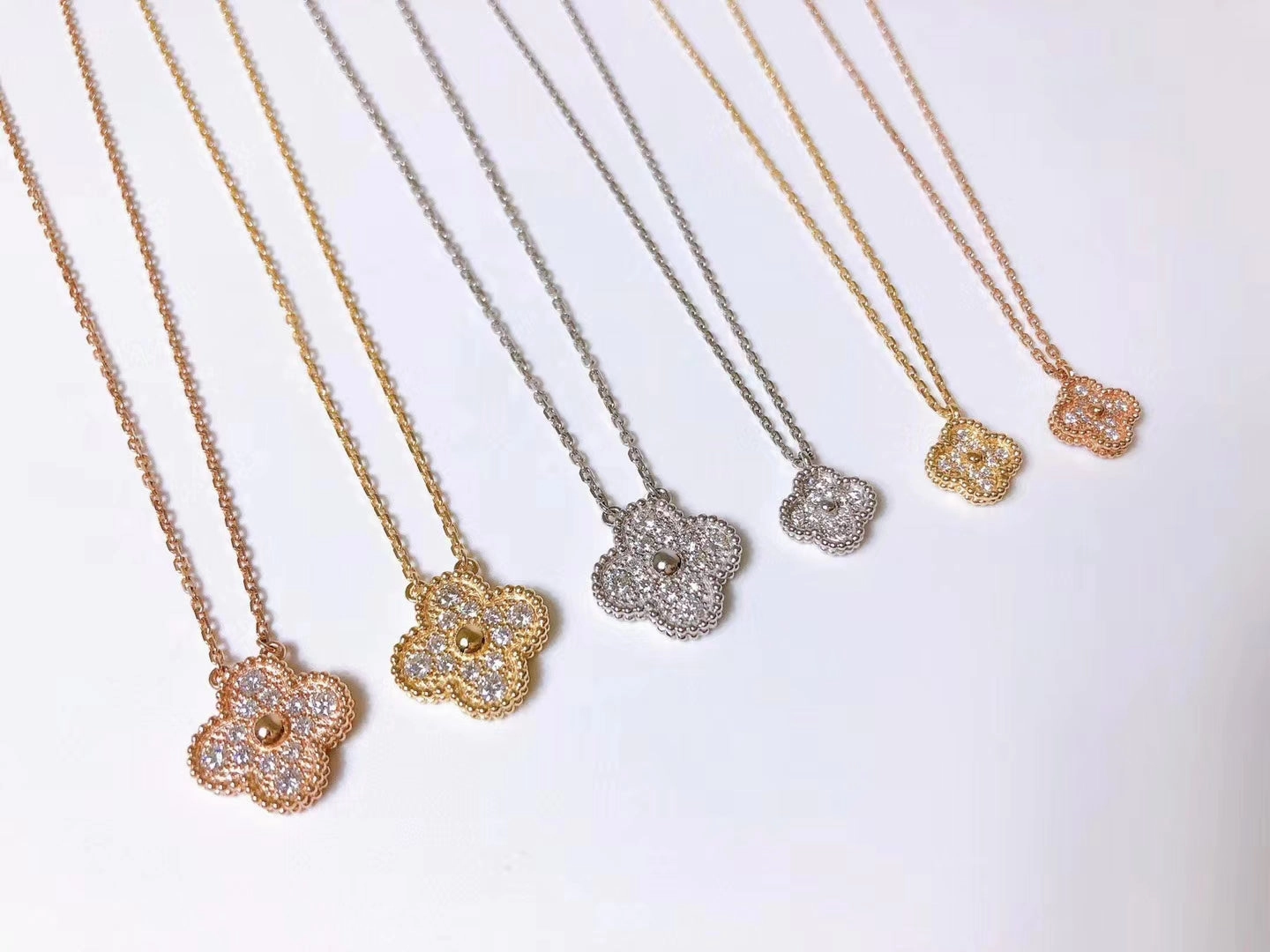 Rosalee CZ Clover Necklace Sweet Motifs Shiny Features Simple Look