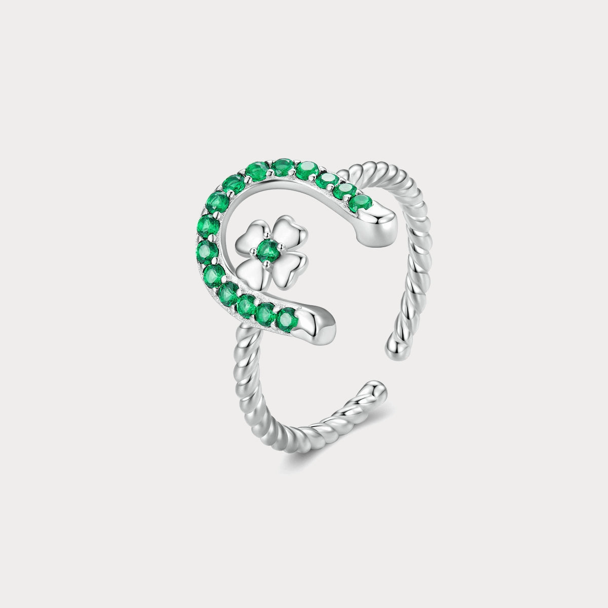 Customizable Appearance Horseshoe Clover Ring