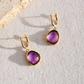 Deep Lavender Statement Earrings - Serendipity Gifting Vibes