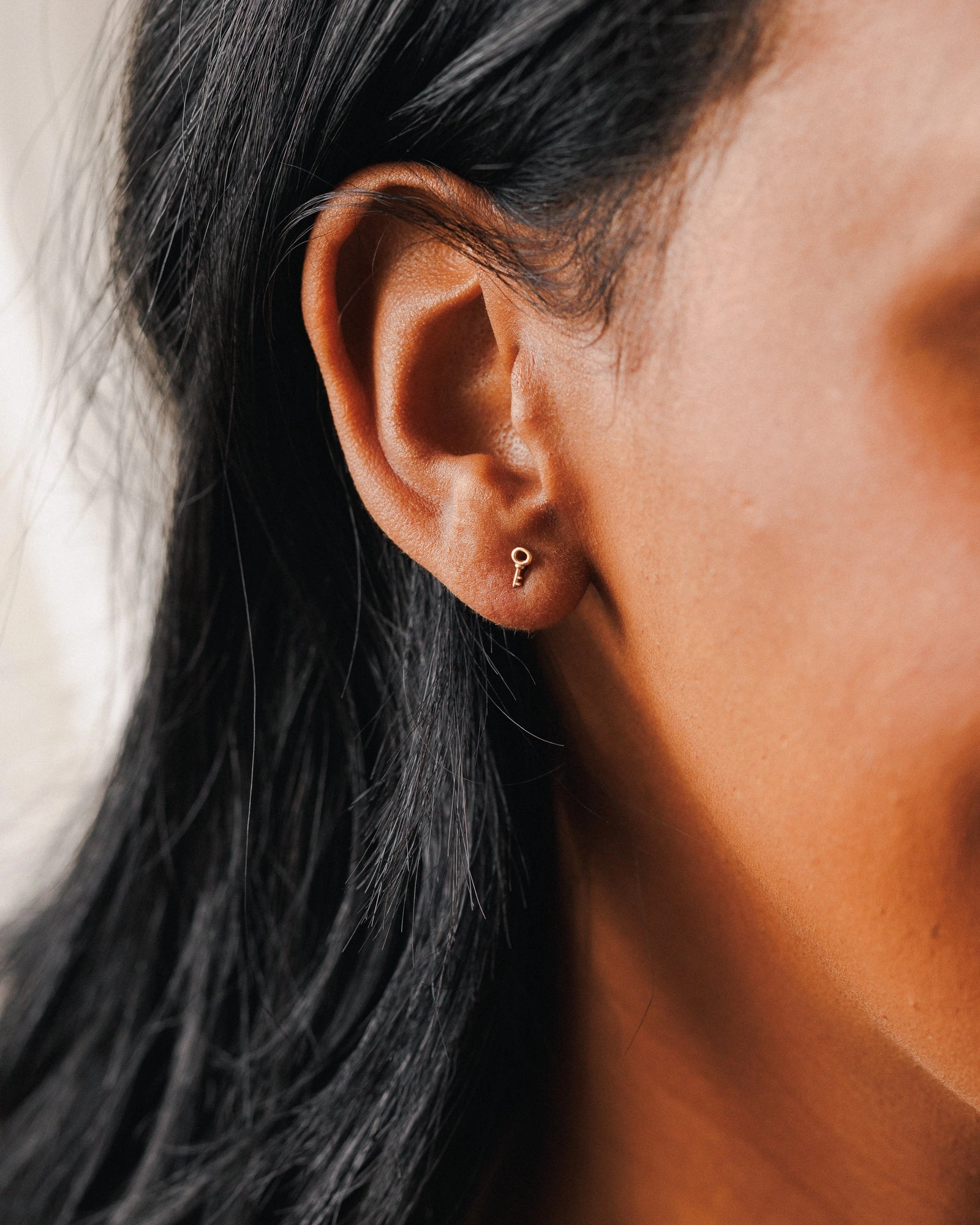 Skeleton Key Studs Gentle Look Minimalist Edge