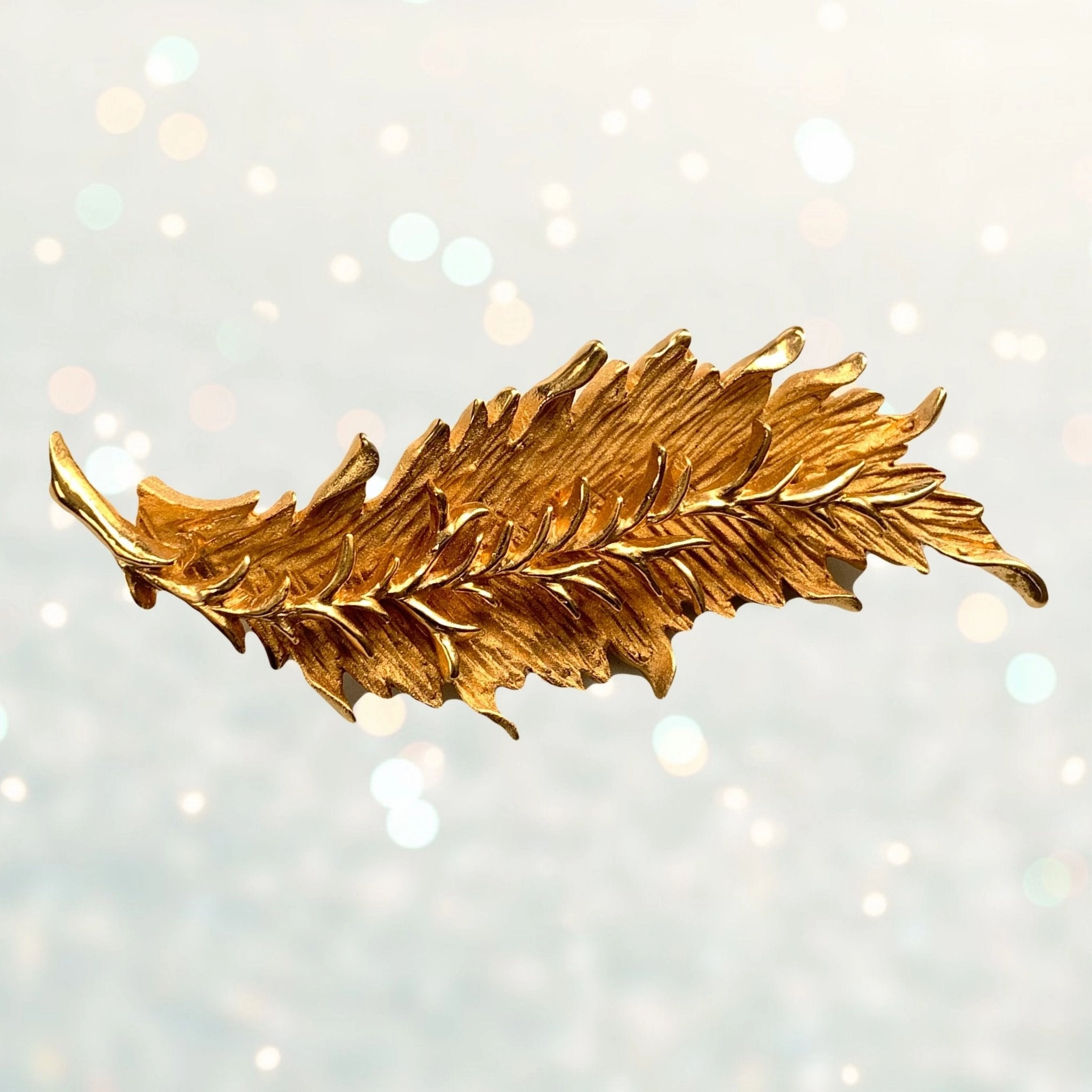 Vintage Leaf Brooch by Hattie Carnegie. Shawl Closure or Sweater Clip or Repurpose to a Statement Necklace. Vibrant Piece