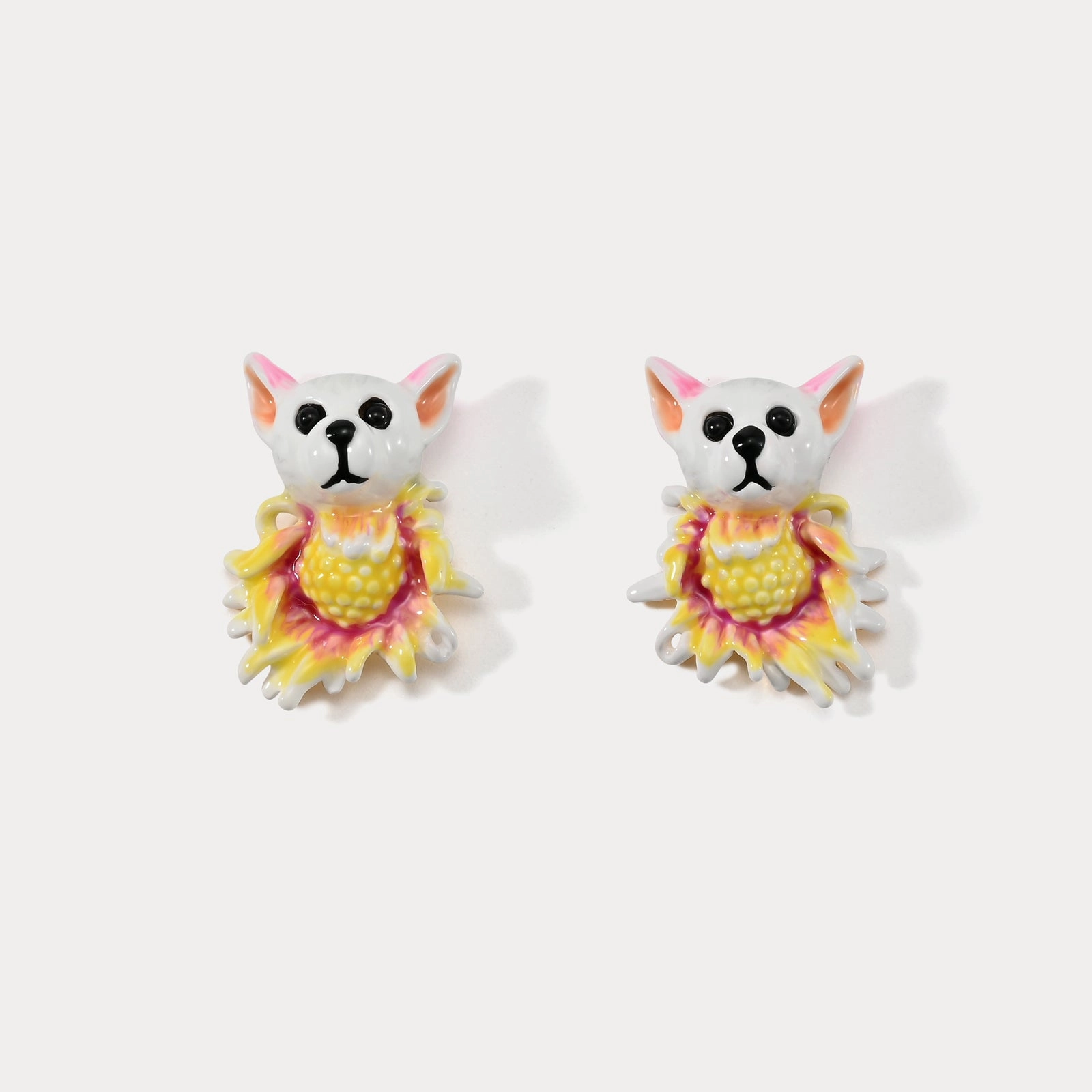 Contemporary Aesthetic High-Quality Accent Daisy Dog Stud Earrings