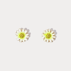 Spiral Adornment Small Ornament Daisy Stud Earrings