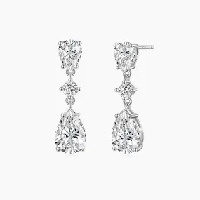Vibrant Jewelry Shine Elegant Sparkle Dangling CZ Teardrop Earrings