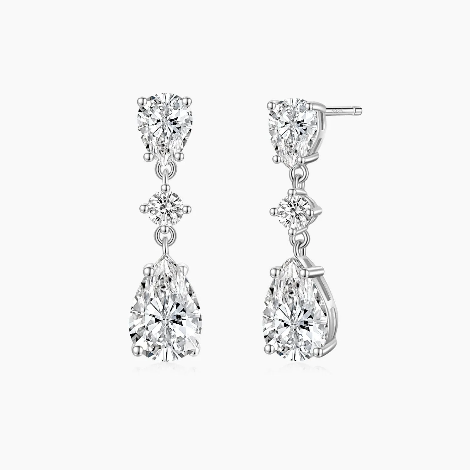 Vibrant Jewelry Shine Elegant Sparkle Dangling CZ Teardrop Earrings
