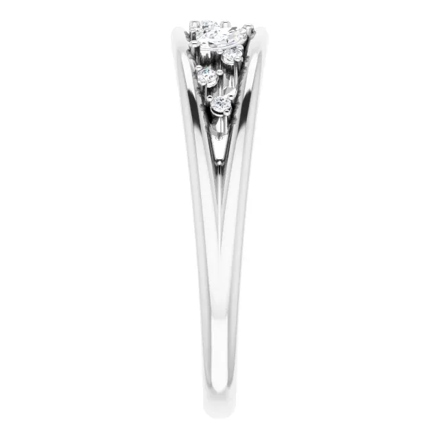 Professional Look Contemporary Bauble 14K White 1/6 CTW Diamond Negative Space Ring