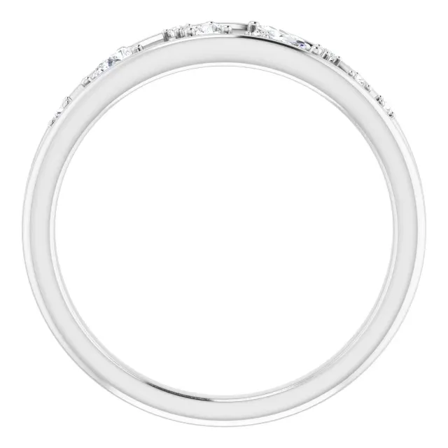 14K White 1/6 CTW Diamond Negative Space Ring Delicate appearance Sparkling Gift