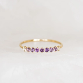 Distinctive Design Day To Night February Birthstone Ring 14k Gold - Ombre Amethyst