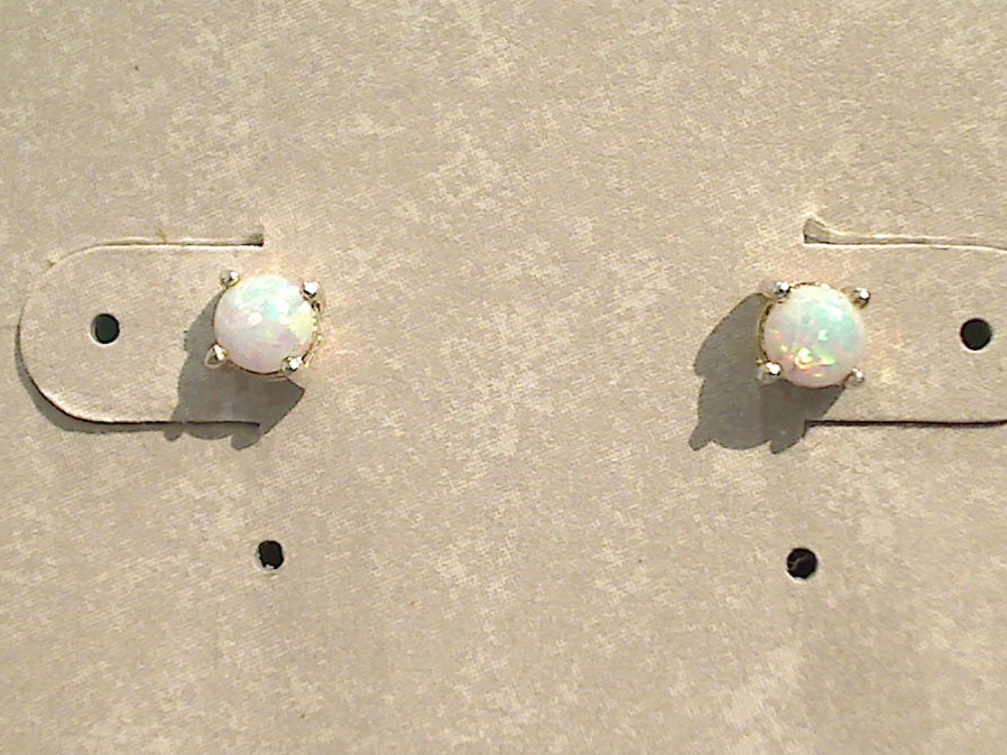 Lab Created Opal, Sterling Silver Small 4MM Stud Earrings Delicate appearance