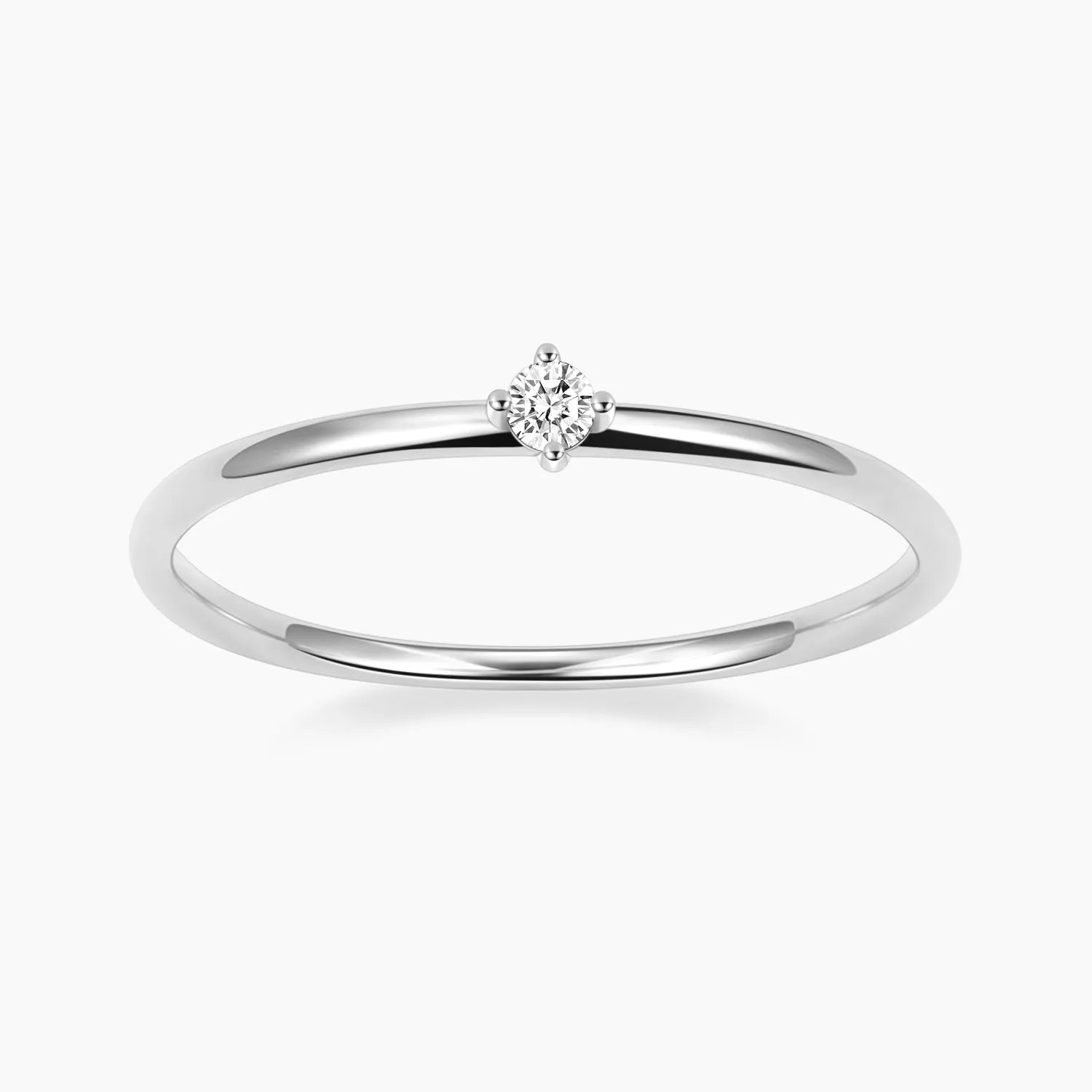 Opulent Radiance Signature Feature Petite Round Solitaire Moissanite Stone Ring