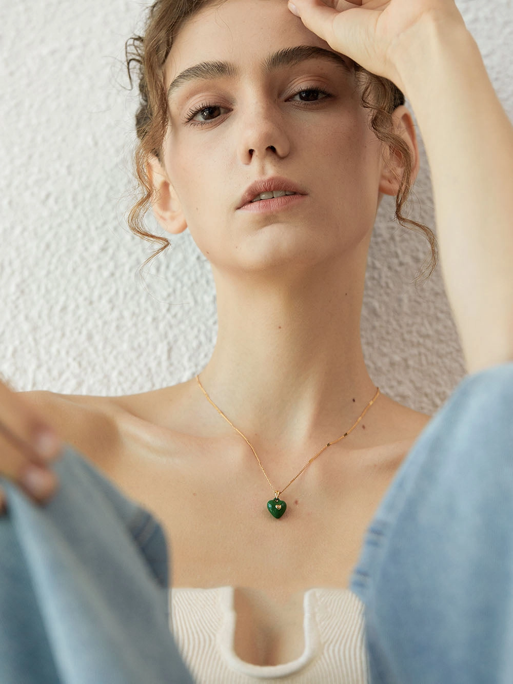 Lunette Green Heart Necklace Holiday Party Bold Statement