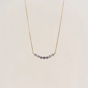 Vibrant Accessories bright light December Birthstone Necklace 14k Gold - Ombre Cordierite