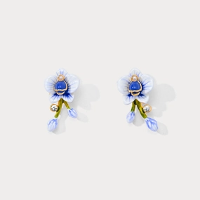 Blue Orchid Earrings Lightweight Detail