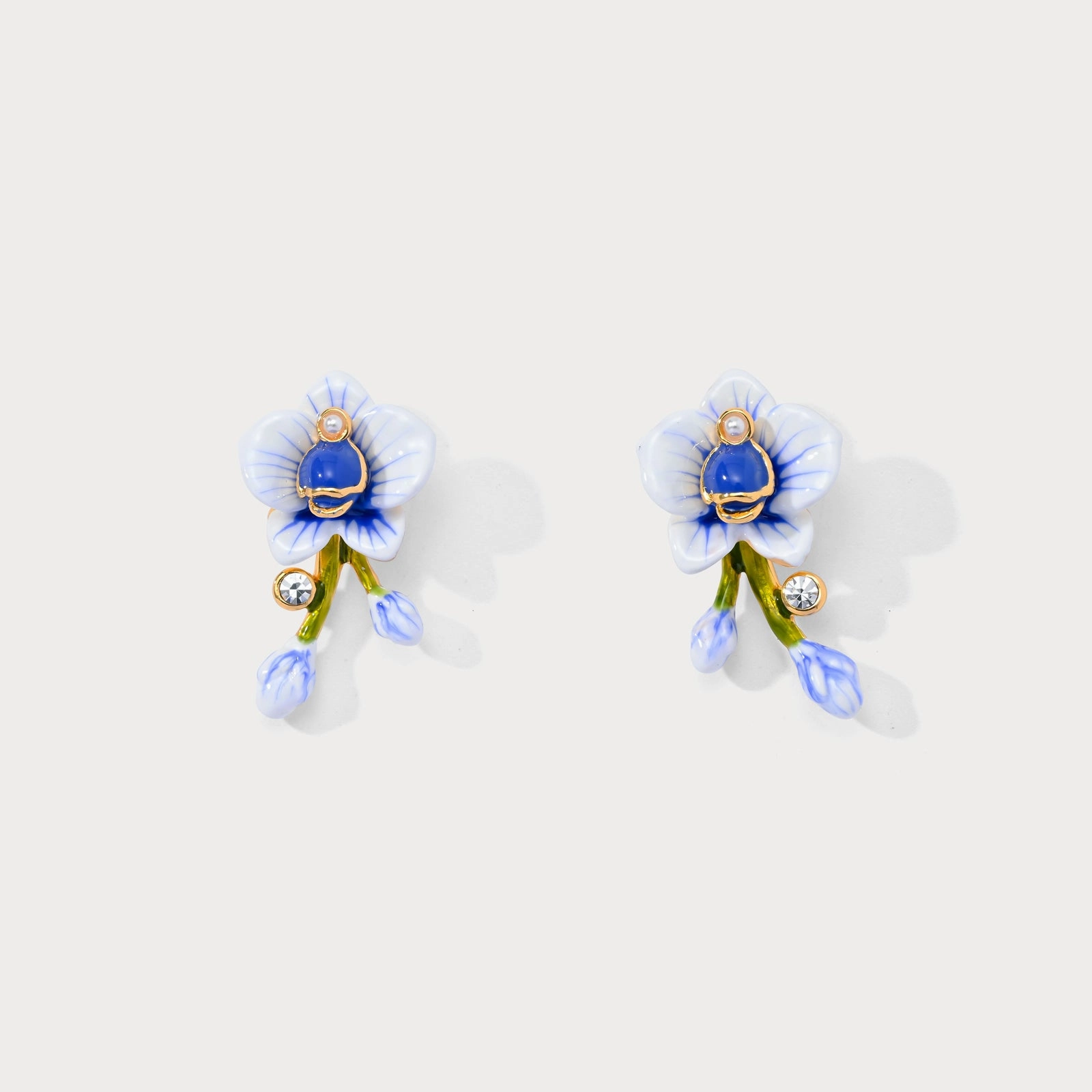Blue Orchid Earrings Lightweight Detail