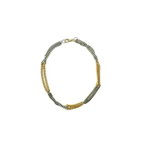 Daring Style Fashion Accent Twirl Necklace in Mixed Metals