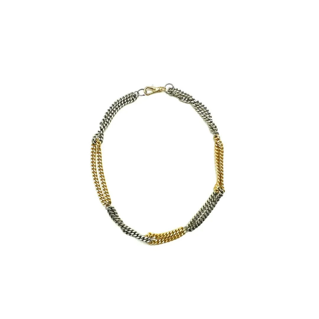 Daring Style Fashion Accent Twirl Necklace in Mixed Metals