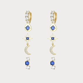 Opulent Embellishment Moon and Star Earring Sets